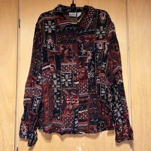 Chico’s Aztec Silk Blouse.